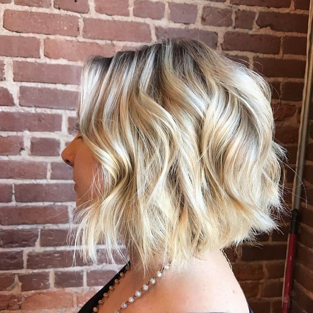 1. Textured Blonde Wavy Bob - Tousled Hairstyles