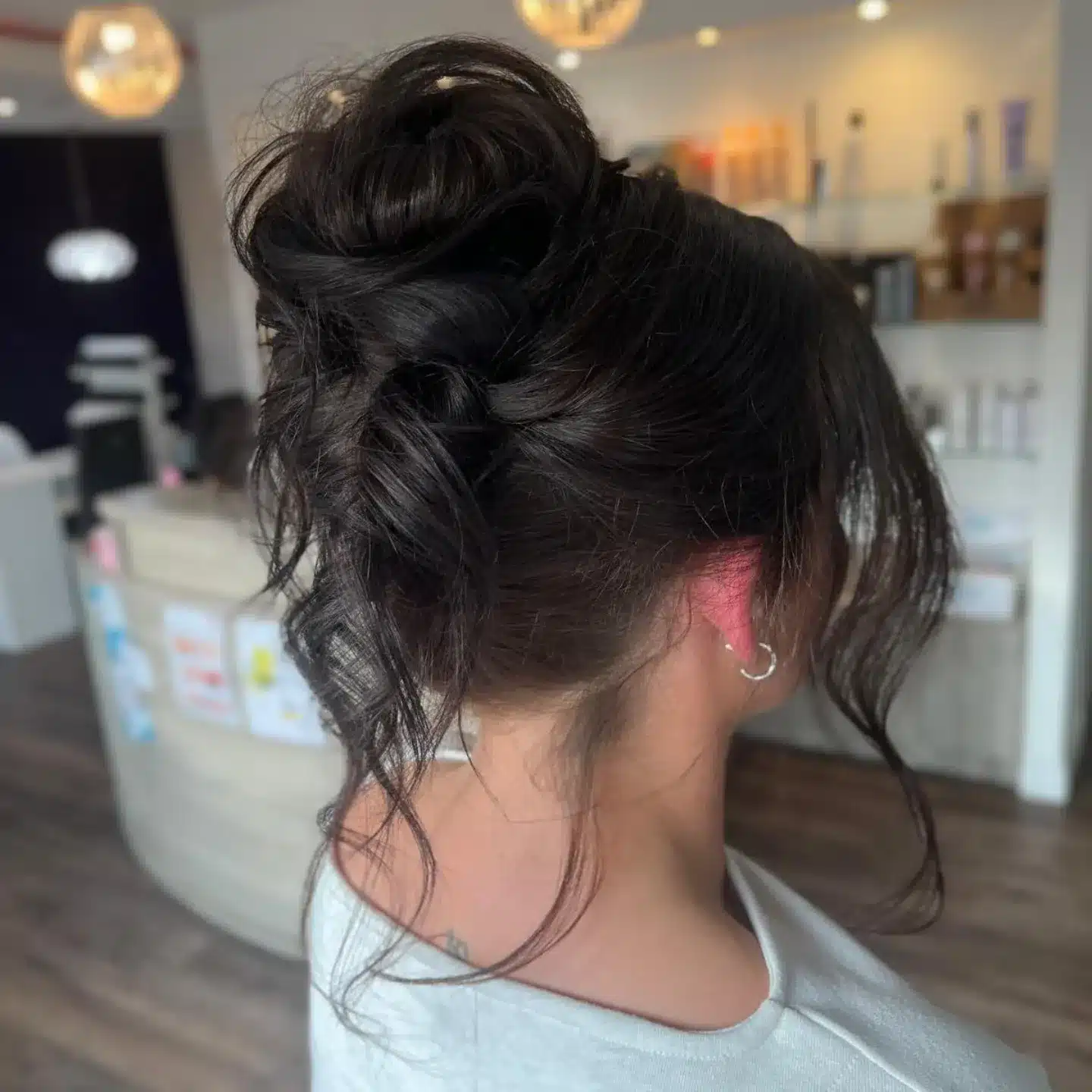 20. Tousled Espresso Brunette Updo - Tousled Hairstyles