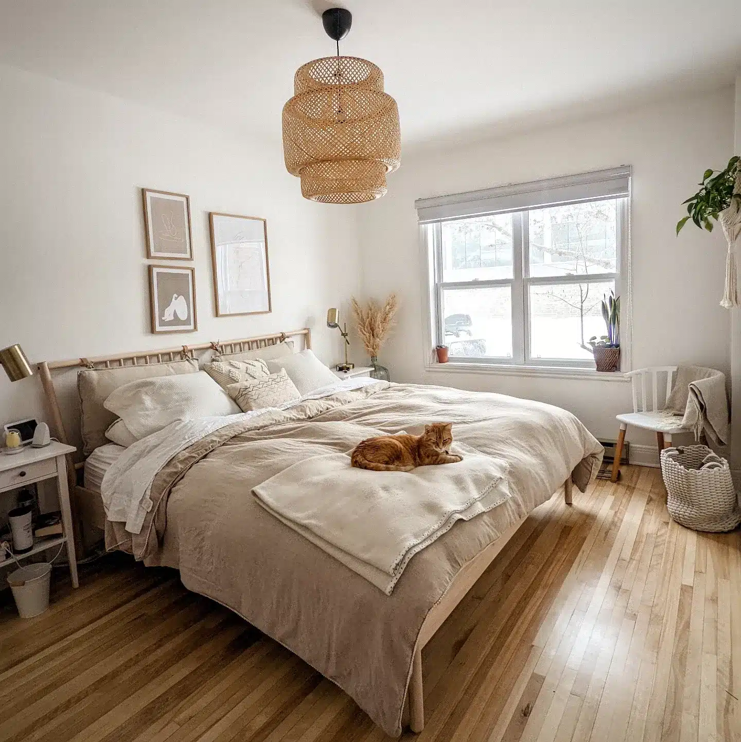2. Light Taupe Bedroom with Natural Textures - beige bedroom ideas