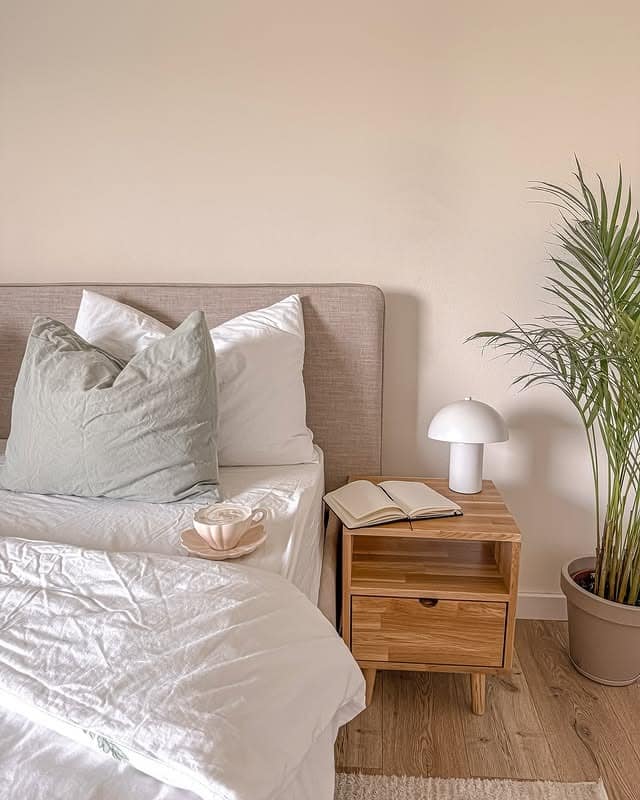12. Pale Beige Bedroom with Scandinavian Simplicity - beige bedroom ideas