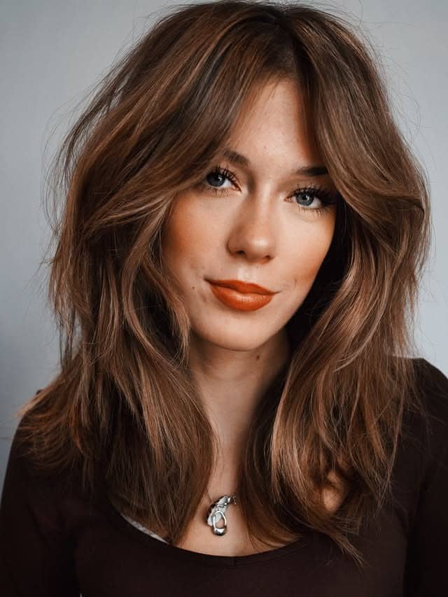10. Chestnut Cinnamon Soft Shag Layers - Medium Layered Shag