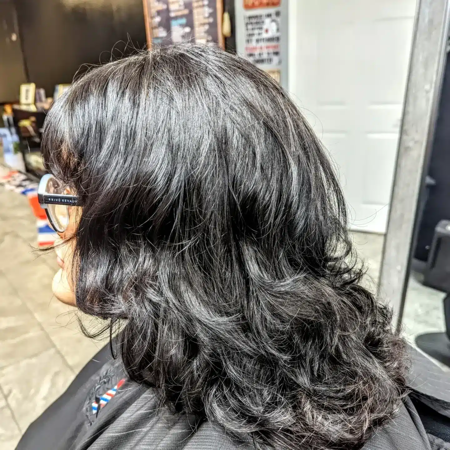 16. Jet Black Voluminous Medium Shag - Medium Layered Shag