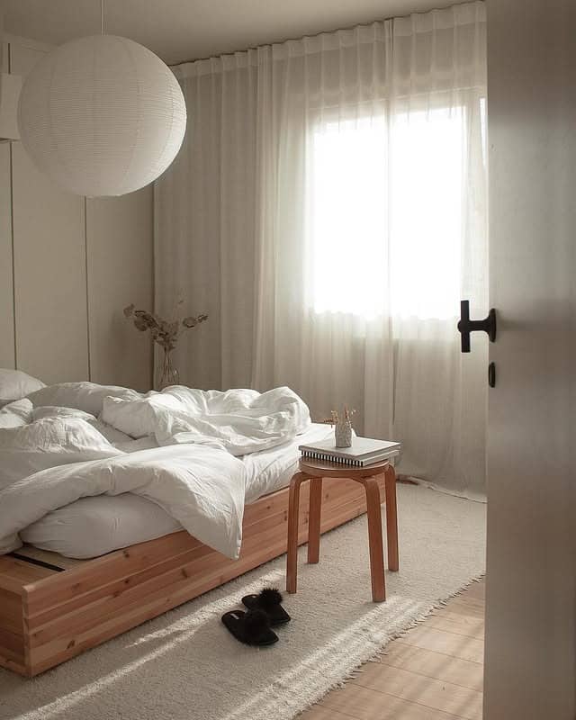 5. Soft White Japanese Minimalist Bedroom - japanese bedroom ideas