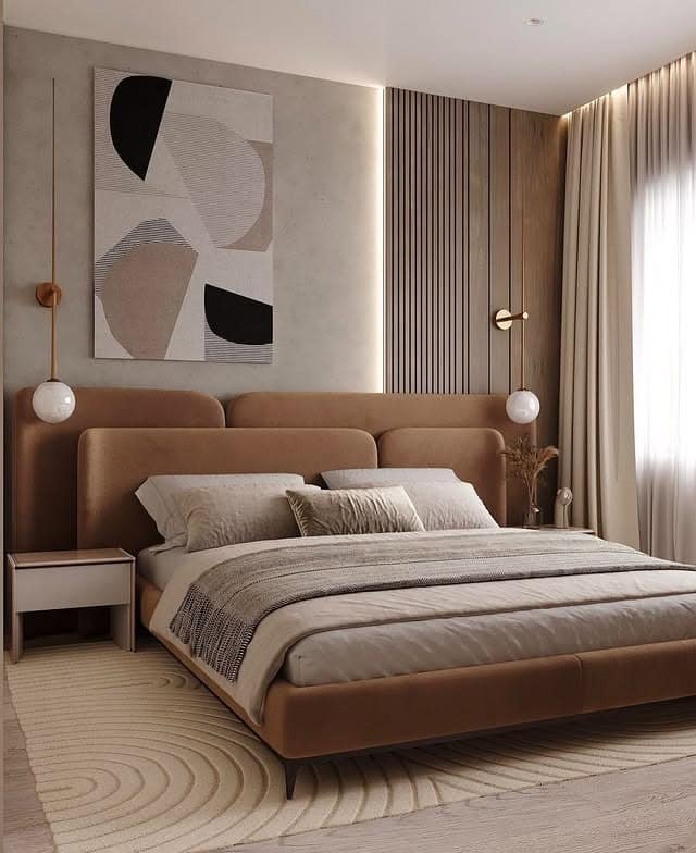 8. Contemporary Beige Japanese Bedroom with Layered Texture - japanese bedroom ideas