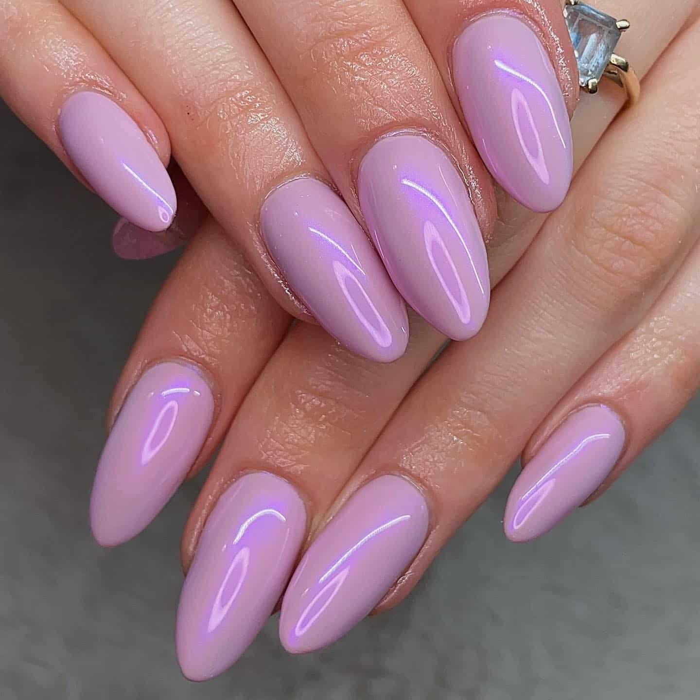 10. Blush Lavender Almond Nails - purple nail ideas