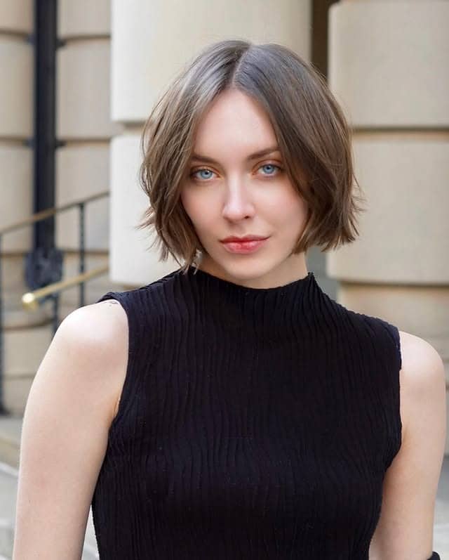 8. Soft Ash Brown Layered Bob - Classic Bob Cut