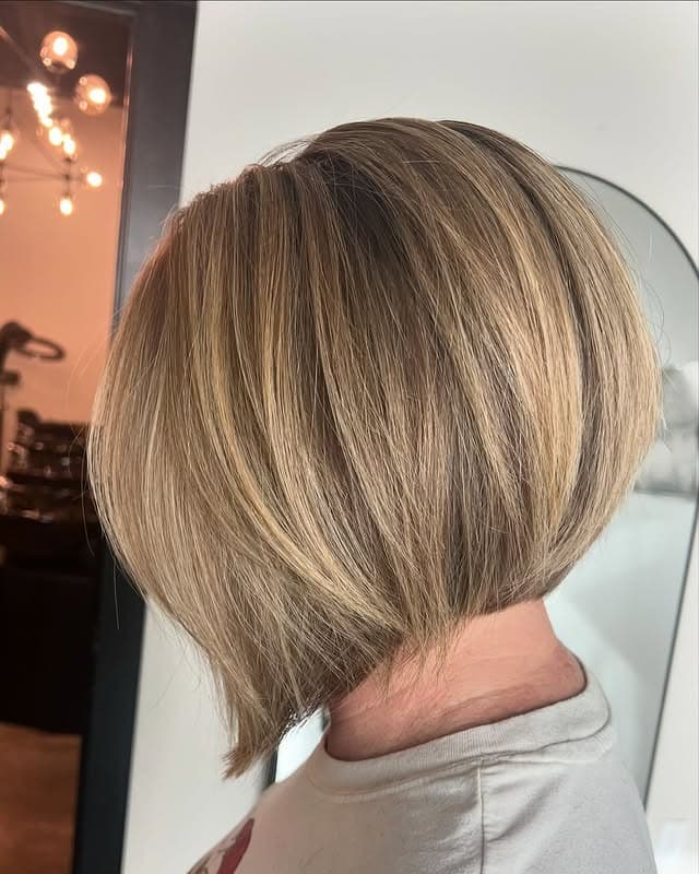 15. Dimensional Beige Blonde Stacked Bob - Classic Bob Cut
