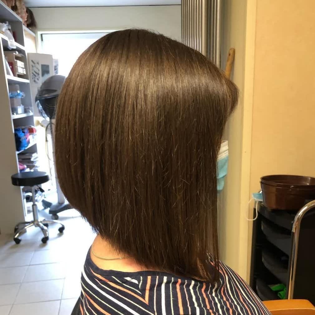 17. Espresso Brown Angled Bob - Classic Bob Cut