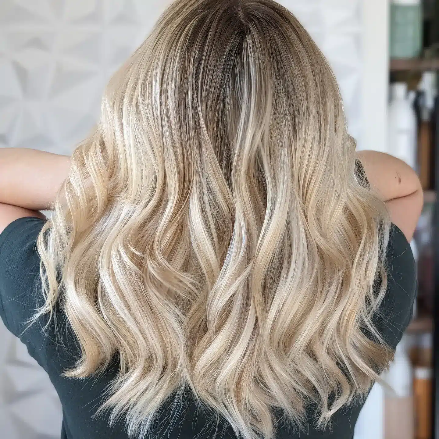 9. Beige Pearl Blonde Ribbon Highlights - Pearl Blonde Hair Color