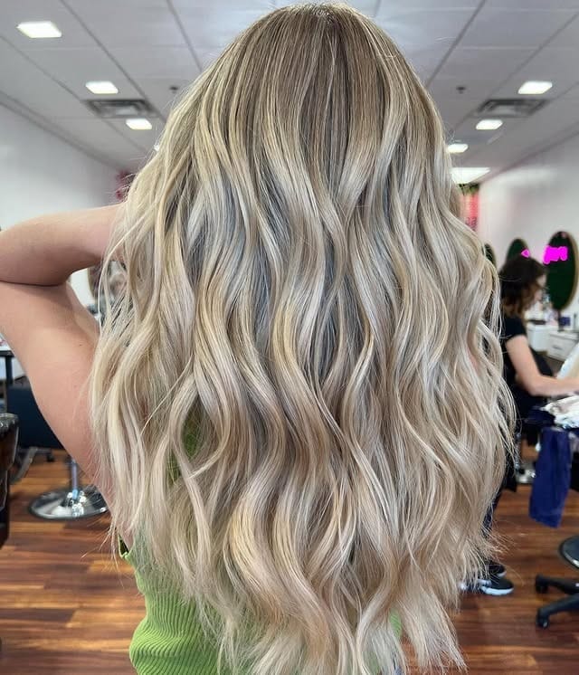 12. Dimensional Pearl Blonde Beach Waves - Pearl Blonde Hair Color