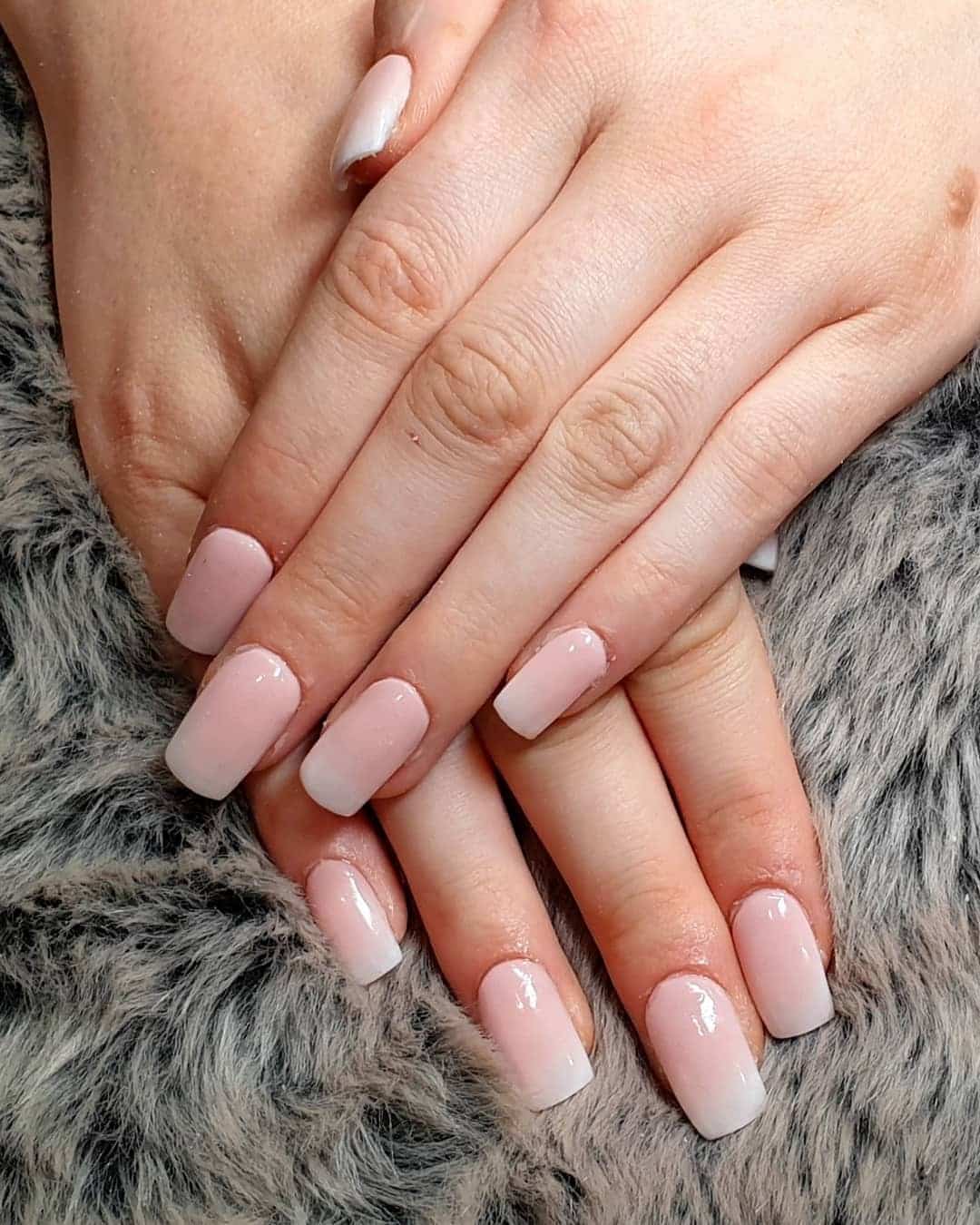1. Soft Blush Square Ombre Nails - ombre nail ideas