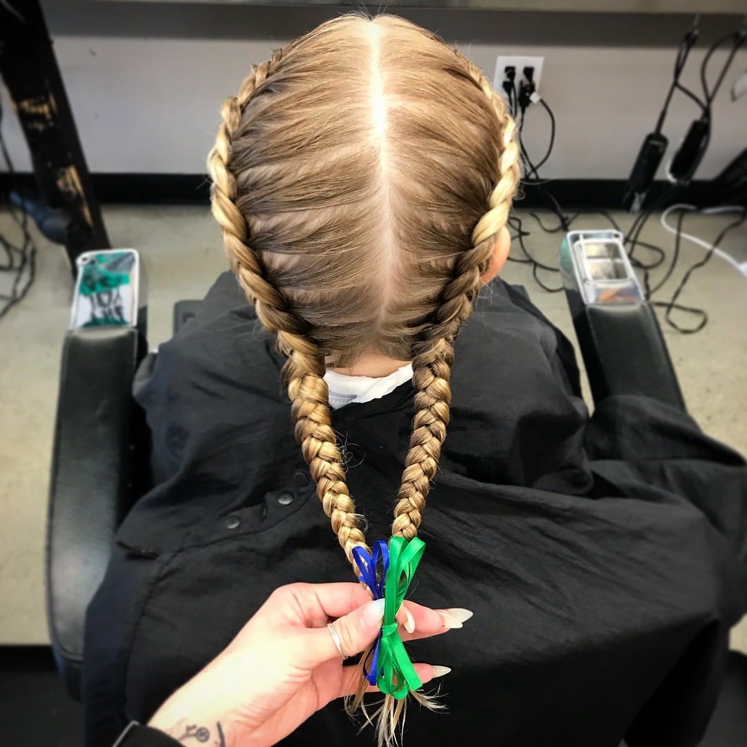 7. Ash Blonde Sleek Double Dutch Braids - Double Dutch Braids