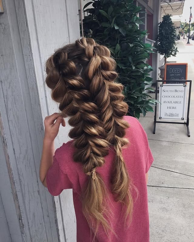 17. Caramel Brown Pancake Double Dutch Braids - Double Dutch Braids