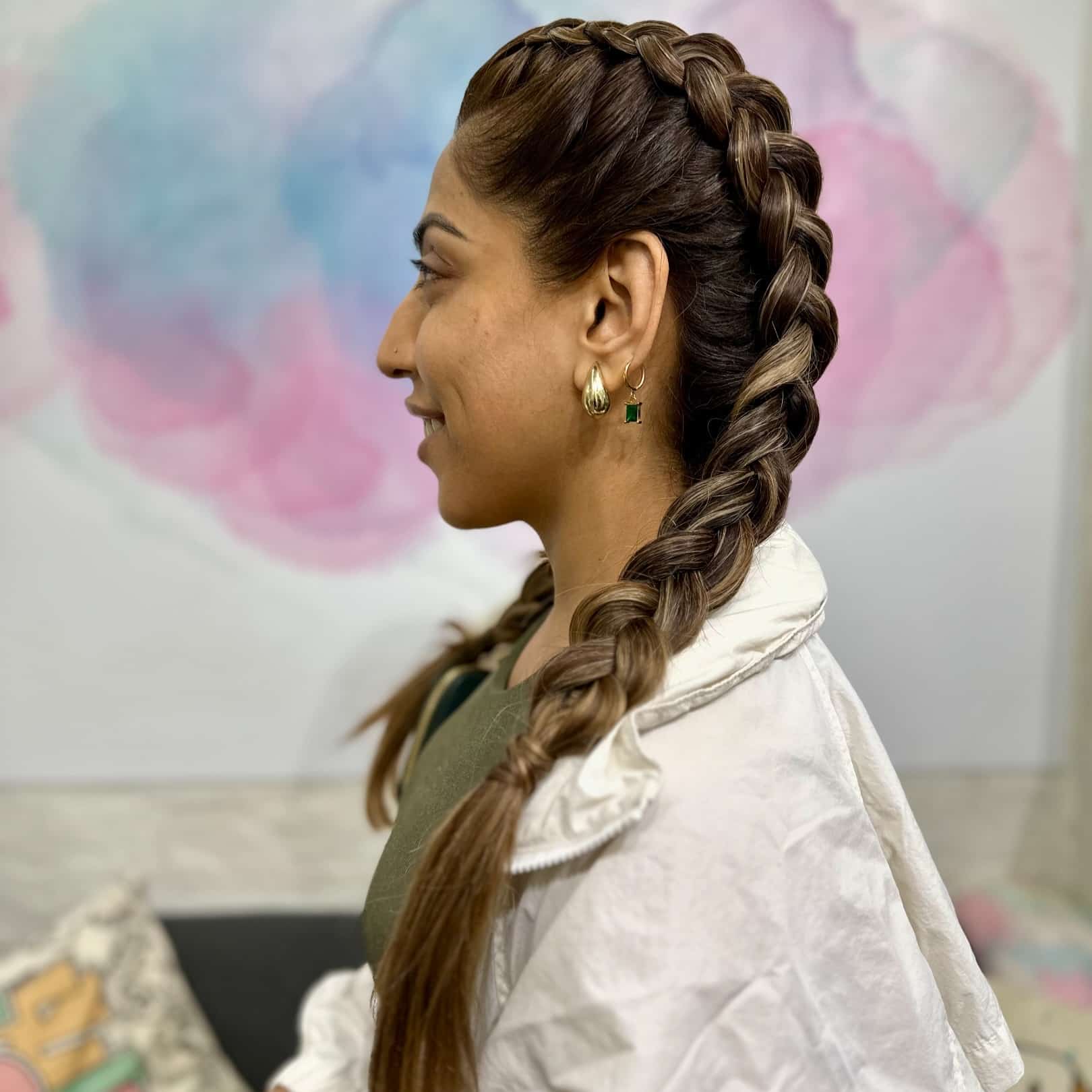 19. Mocha Brown Side Double Dutch Braid - Double Dutch Braids