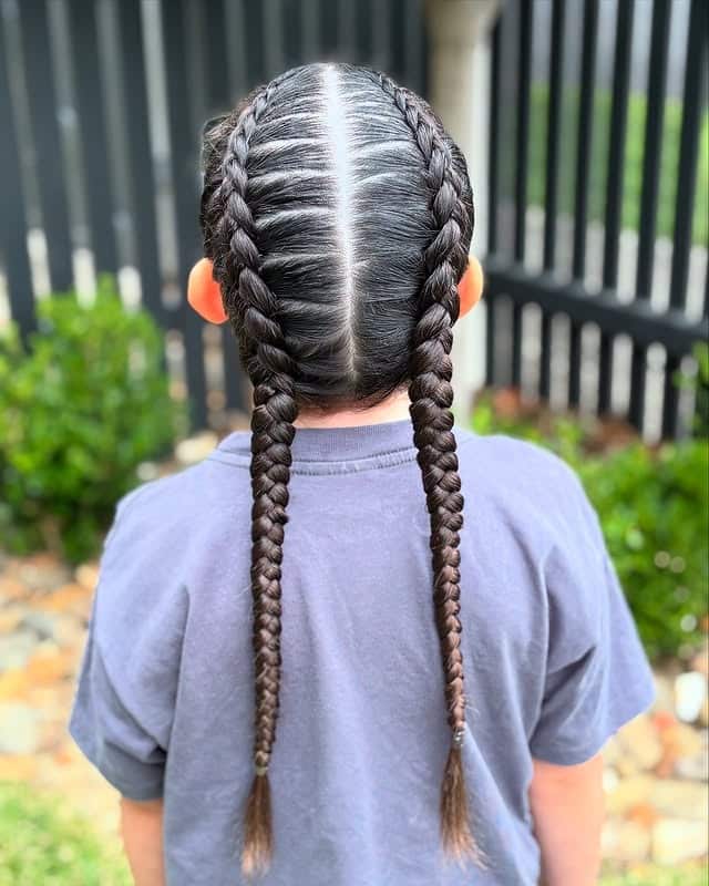 22. Espresso Brown Sleek Double Dutch Braids - Double Dutch Braids