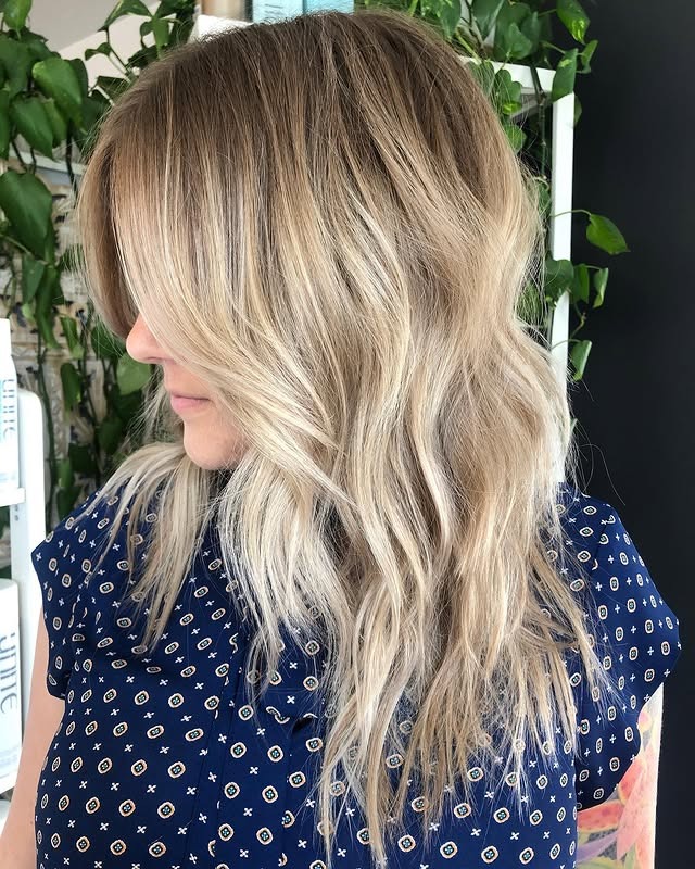 6. Beige Blonde Shag with Feathered Layers - Long Shaggy Hair