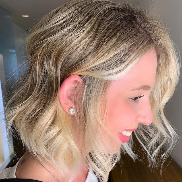 1. Soft Blonde Messy Bob with Shadow Roots - Messy Bob Haircut
