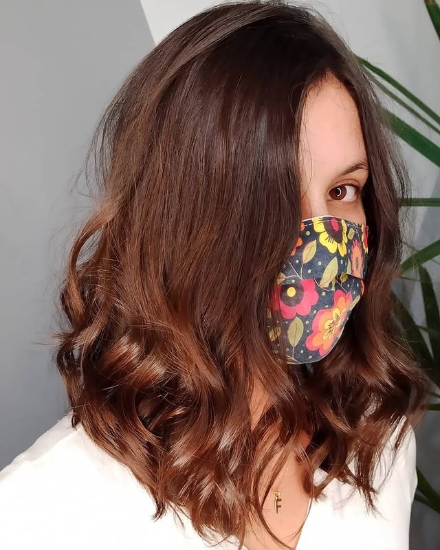 3. Chocolate Brown Wavy Bob - Messy Bob Haircut