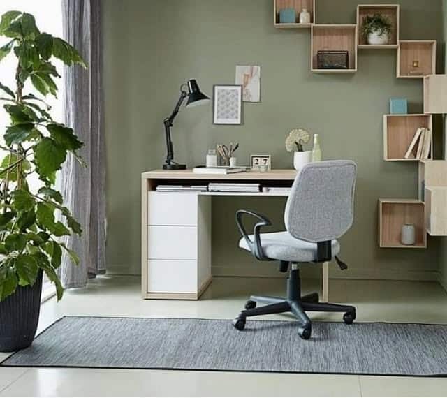 9. Sage Green Scandinavian Home Office - minimalist home office ideas