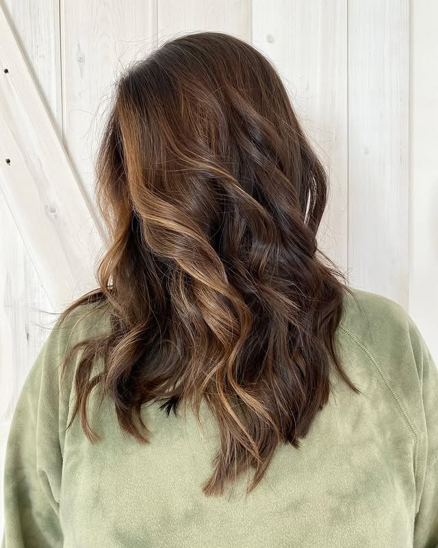 18. Soft Brunette Toffee Lob - Chocolate Toffee Hair Color