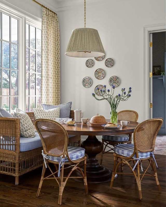 17. Dark Walnut and Rattan Bistro Kitchen Table Idea - kitchen table ideas