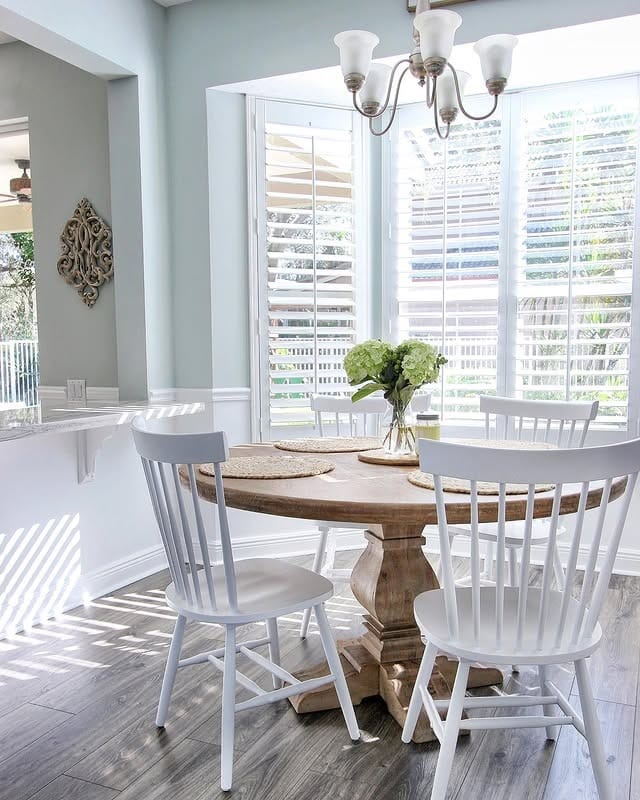 18. Weathered Oak and White Cottage Kitchen Table Idea - kitchen table ideas