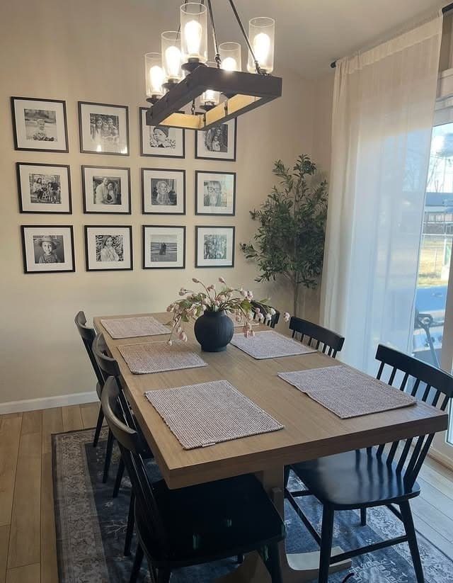 20. Light Oak and Black Classic Kitchen Table Idea - kitchen table ideas