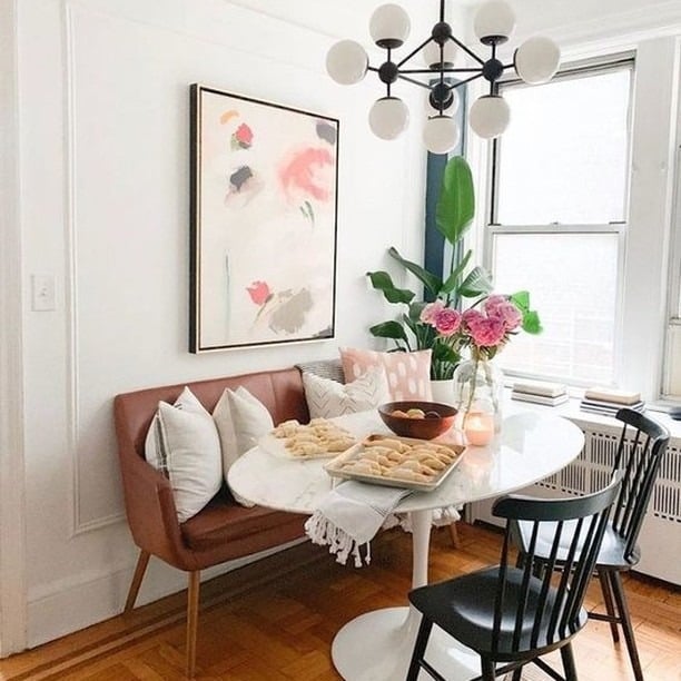 22. White and Black Apartment Kitchen Table Idea - kitchen table ideas