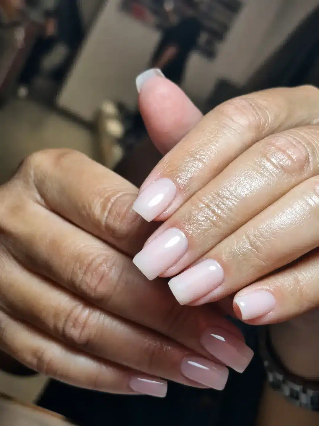 6. Milky Nude Square Nails - milky nail ideas