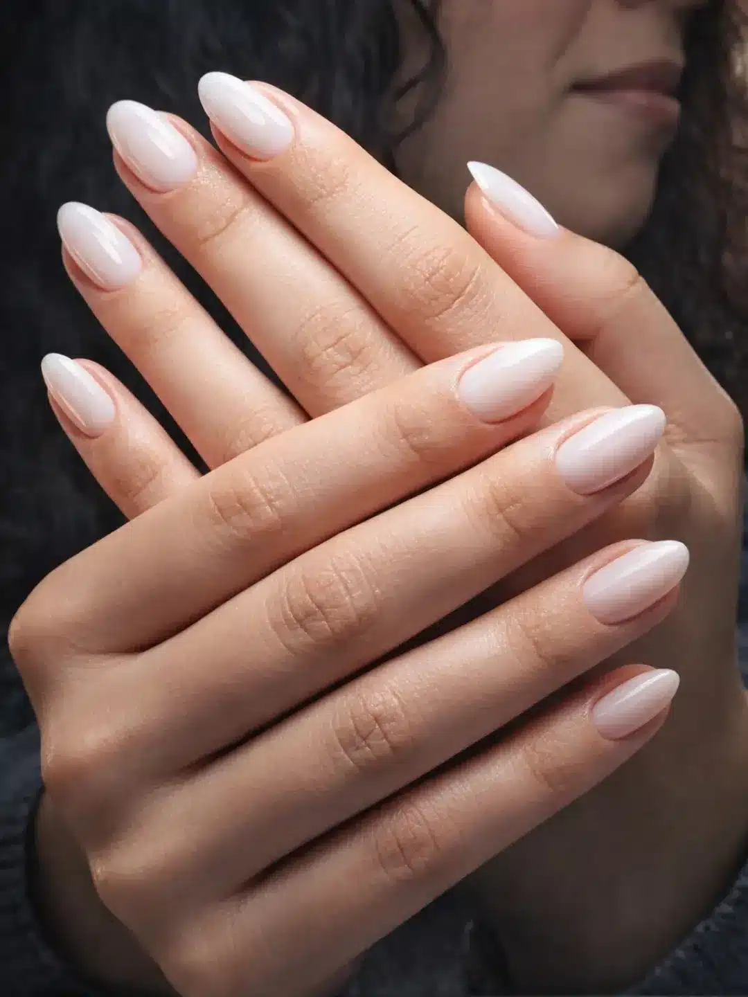 12. Milky White Almond Nails - milky nail ideas