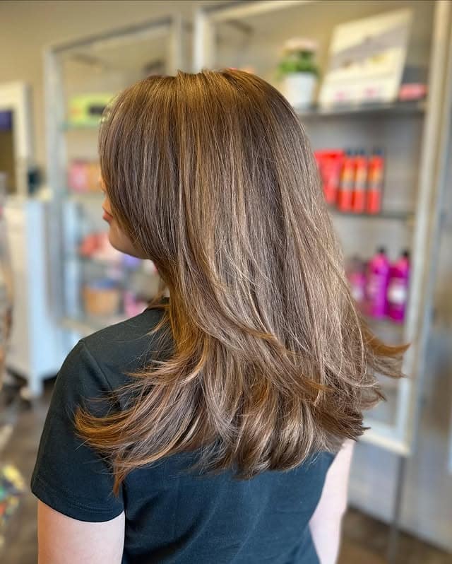 14. Beige Brunette Layered Wolf Haircut - Layered Wolf Haircut