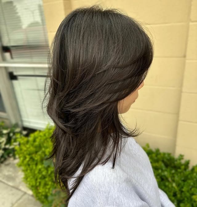 21. Smoky Brunette Layered Wolf Cut - Layered Wolf Haircut