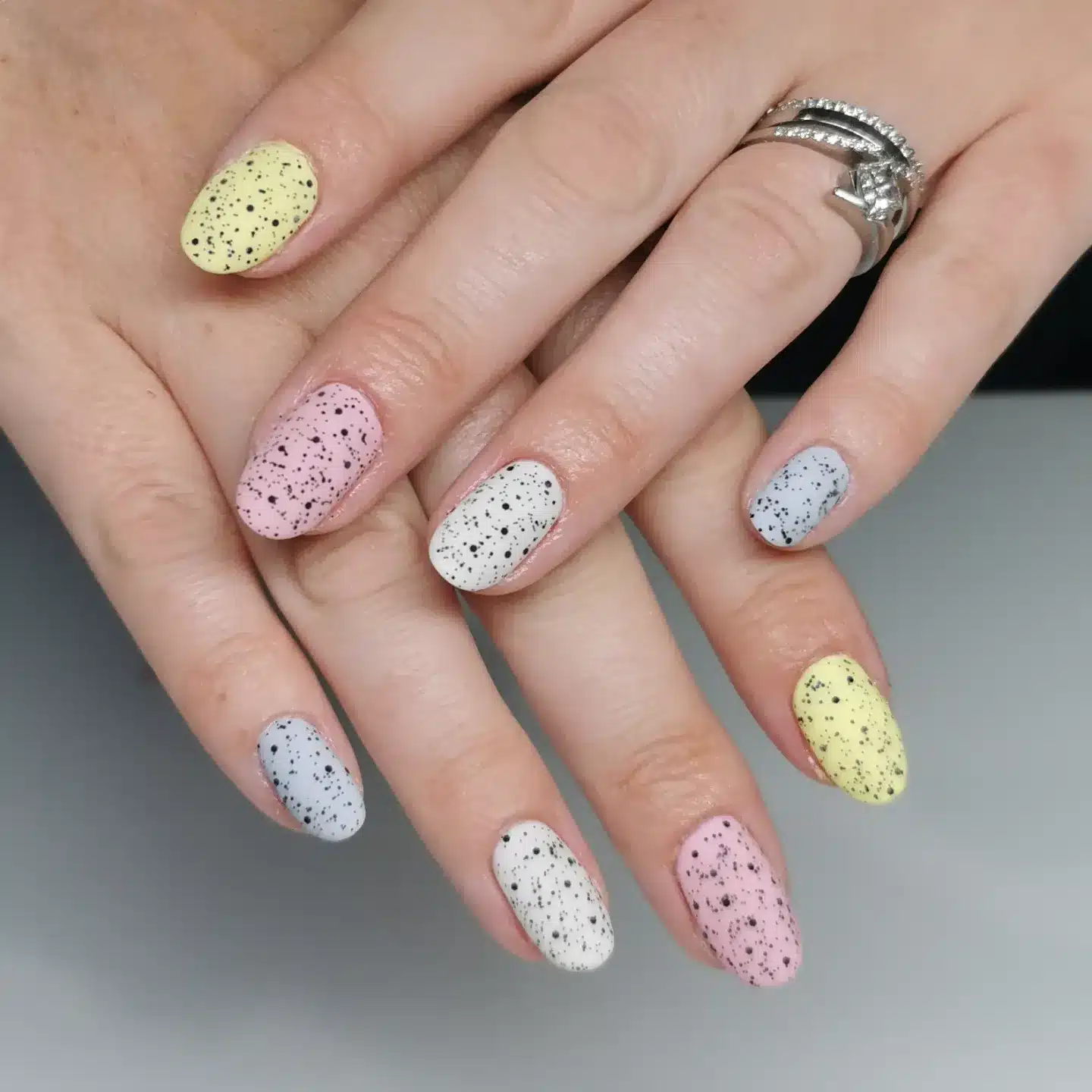 3. Speckled Pastel Easter Egg Nails - easter nail ideas