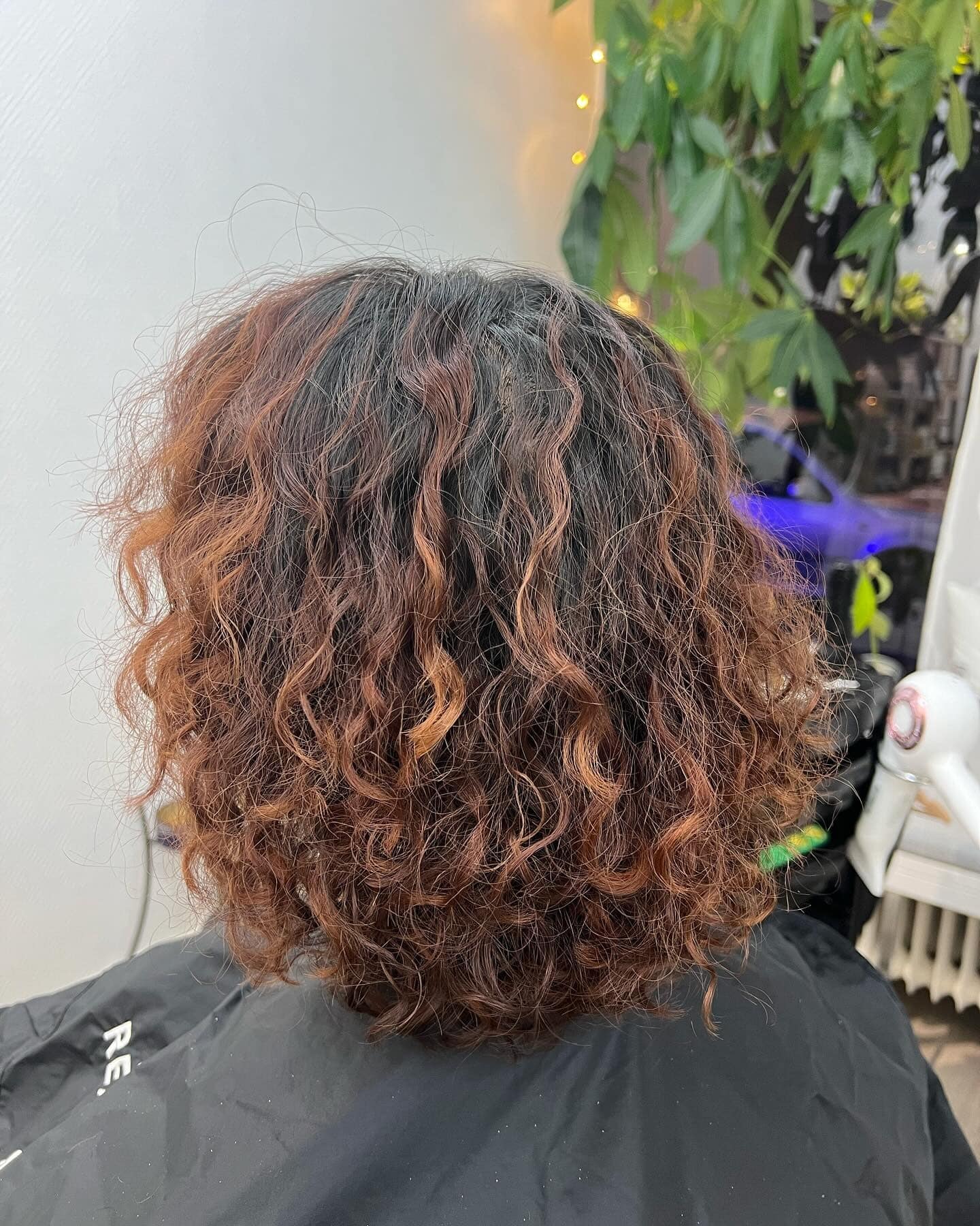 20. Curly Bob with Copper Brown Balayage - Short Hippie Hairstyles