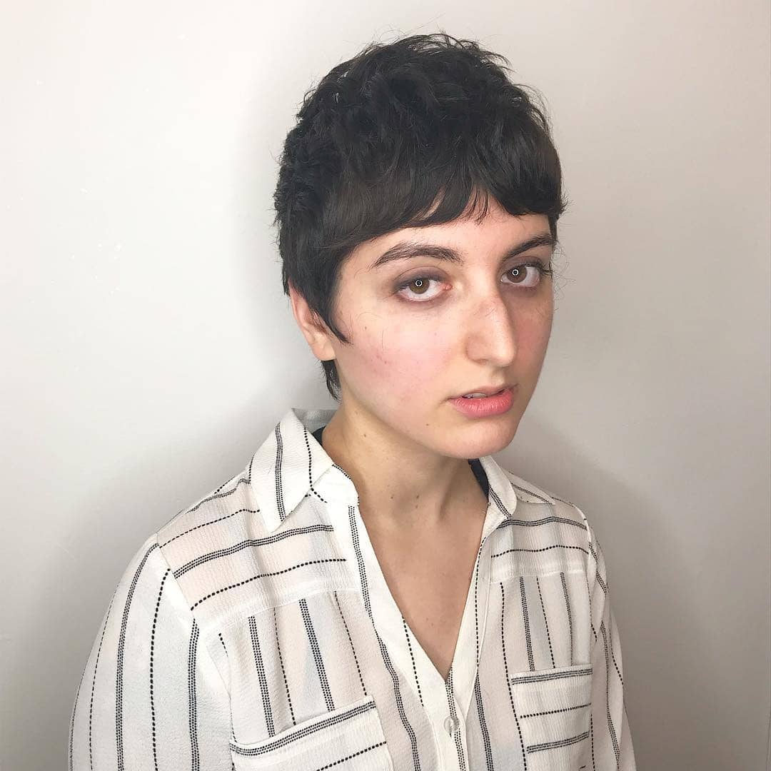 5. Soft Black Micro Fringe Shaggy Pixie - Shaggy Pixie Hairstyles