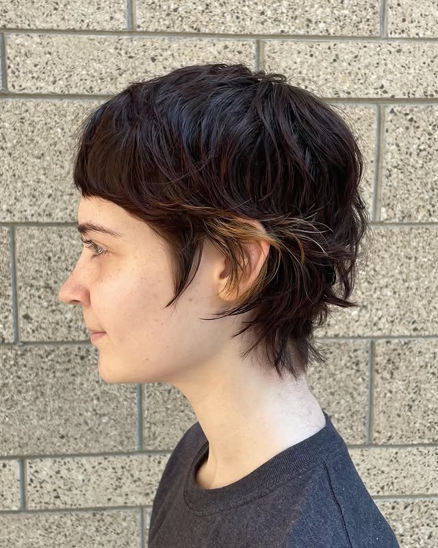 10. Dark Brunette Wispy Shaggy Pixie - Shaggy Pixie Hairstyles