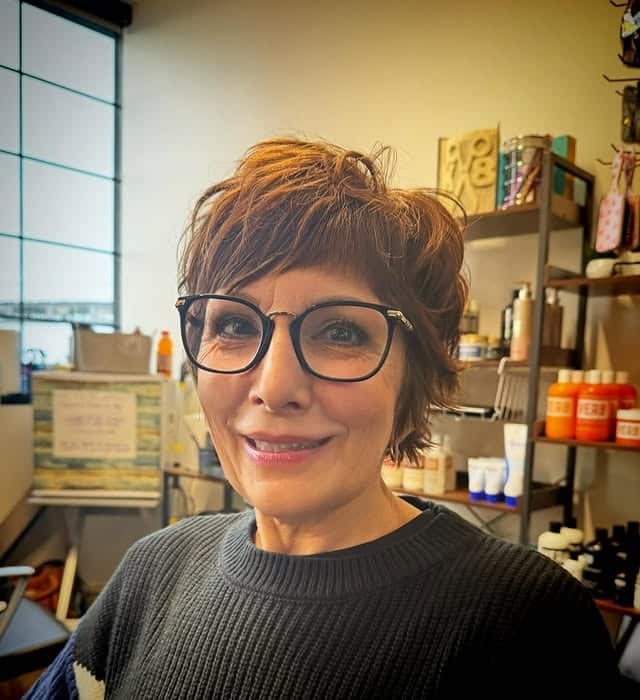 19. Auburn Brown Textured Shaggy Pixie - Shaggy Pixie Hairstyles