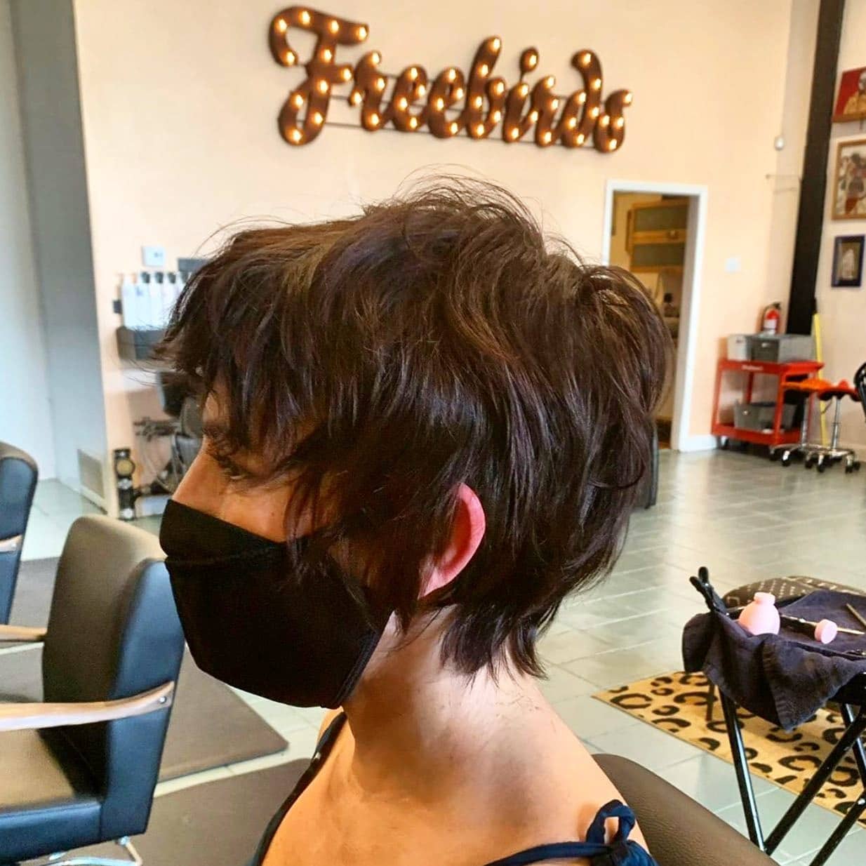 21. Rich Espresso Shaggy Pixie Mullet - Shaggy Pixie Hairstyles