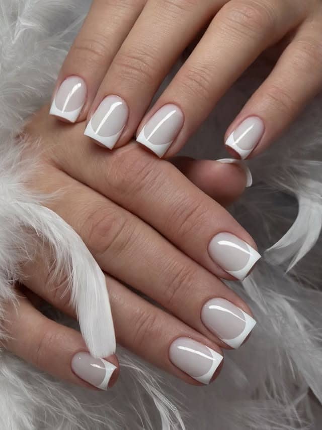 3. Classic Square White French Manicure - french-manicure-nail-ideas