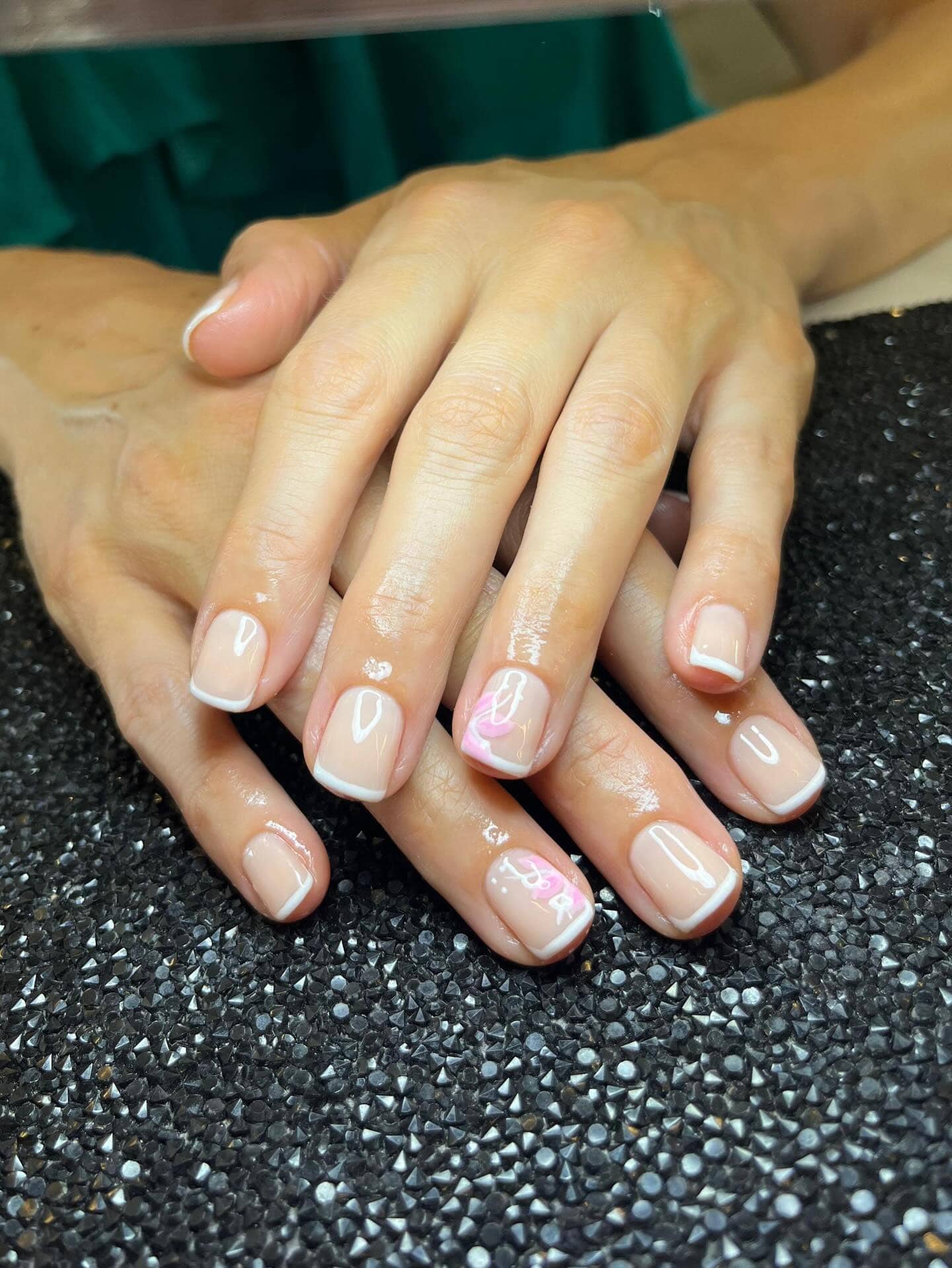 5. Minimalist Micro French Manicure with Pink Accent Art - french-manicure-nail-ideas