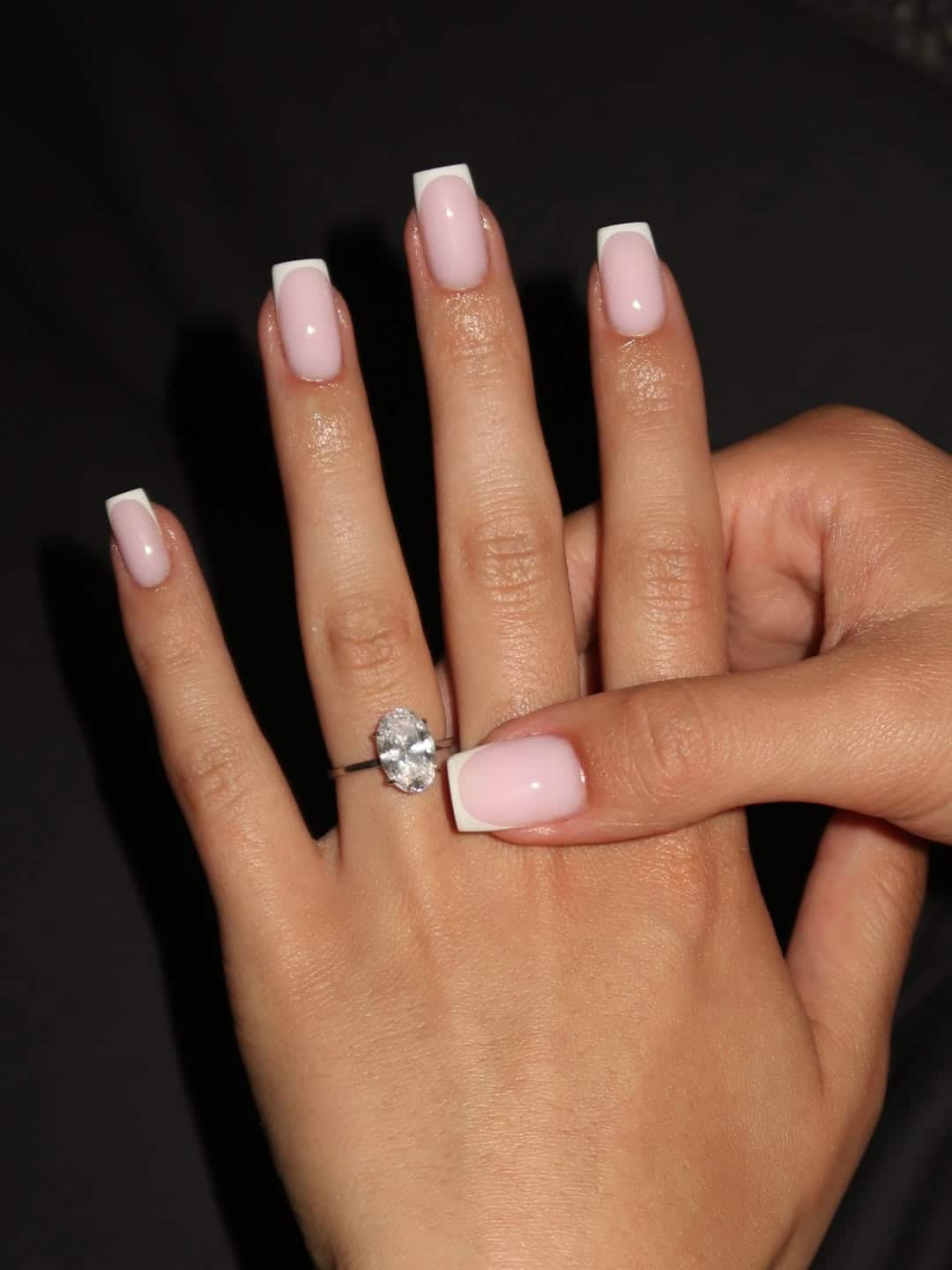 9. Long Square French Manicure with Milky Pink Base - french-manicure-nail-ideas