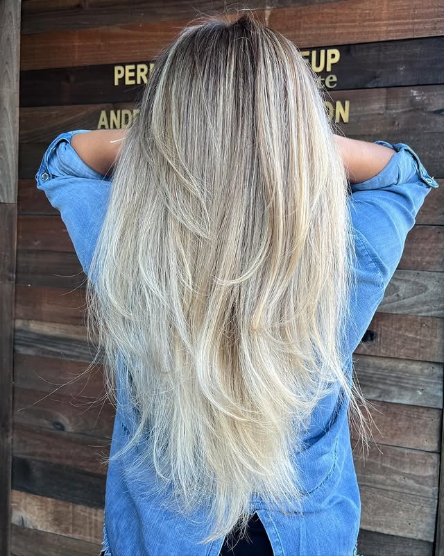 1. Icy Blonde Shadow Root with Feathered Layers - Icy Blonde Hair Color