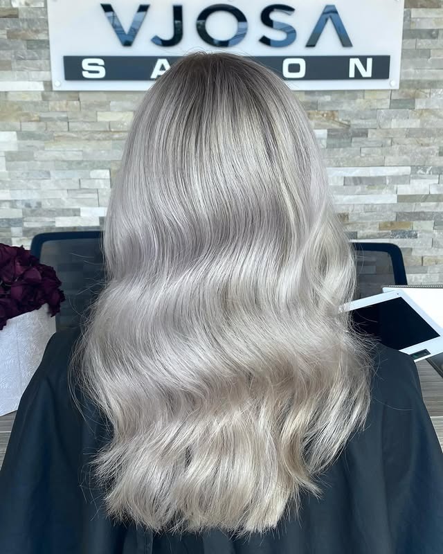 17. Silvery Icy Blonde Soft Glam Waves - Icy Blonde Hair Color
