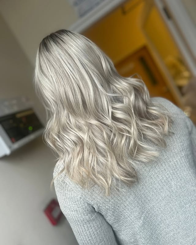 19. Cool Beige Icy Blonde Waves - Icy Blonde Hair Color