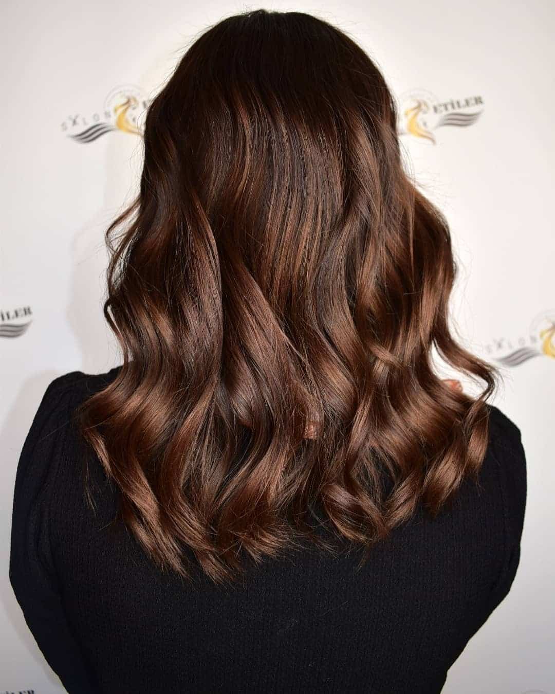 2. Chocolate Caramel Mocha Layered Waves - Caramel Mocha Hair Color