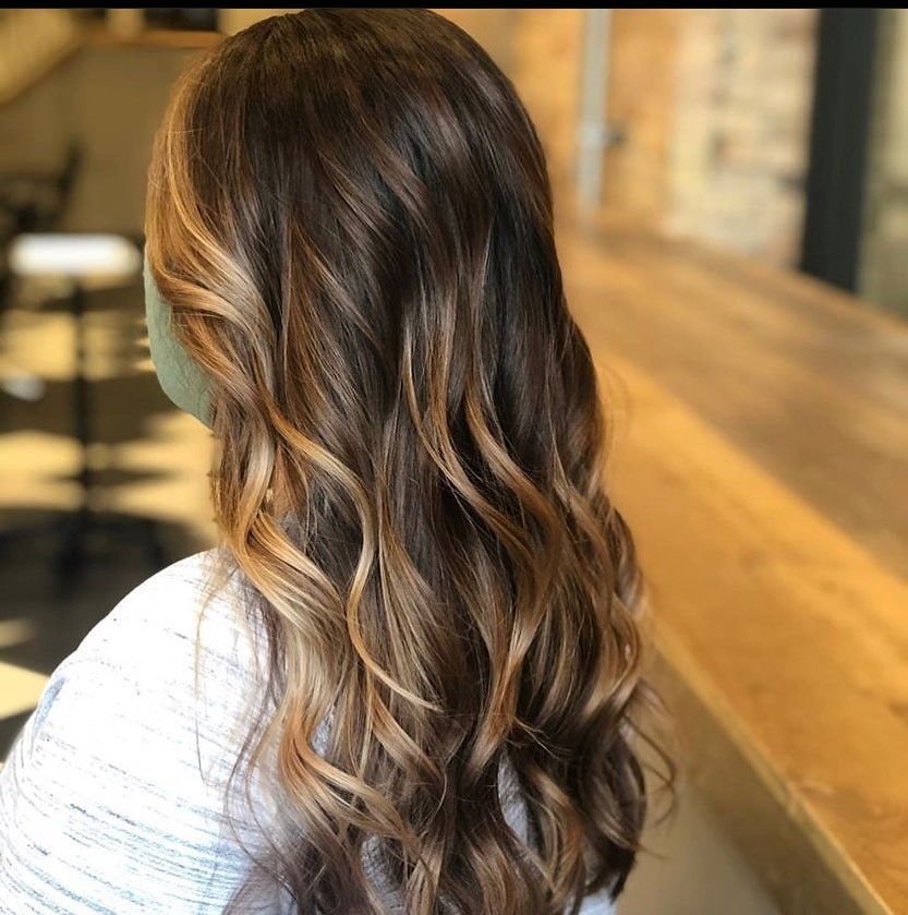 6. Golden Caramel Mocha Ribbon Highlights - Caramel Mocha Hair Color