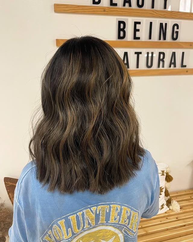9. Ash Caramel Mocha Wavy Bob - Caramel Mocha Hair Color