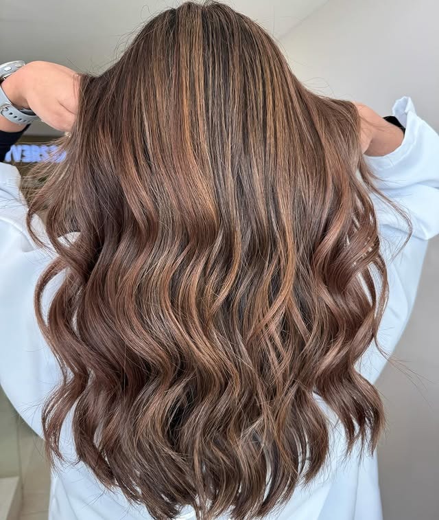 14. Dimensional Caramel Mocha Ribbon Waves - Caramel Mocha Hair Color