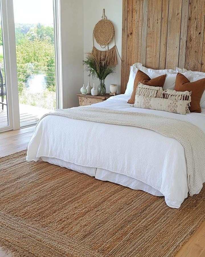4. Rustic White and Natural Wood Bedroom Design - relaxing bedroom ideas