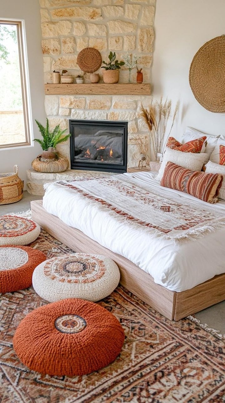 14. Terracotta and Cream Bohemian Bedroom Style - relaxing bedroom ideas